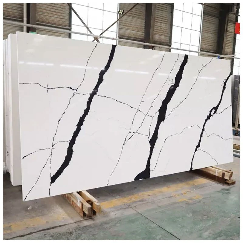 calacatta quartz with black veins
