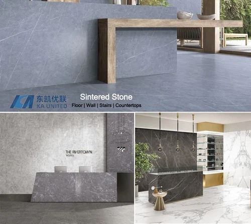 Grey Sintered Stone Floor and Countertops Projects-KA UNITED Grey Sintered Stone Floor and Countertops Projects-KA UNITED
