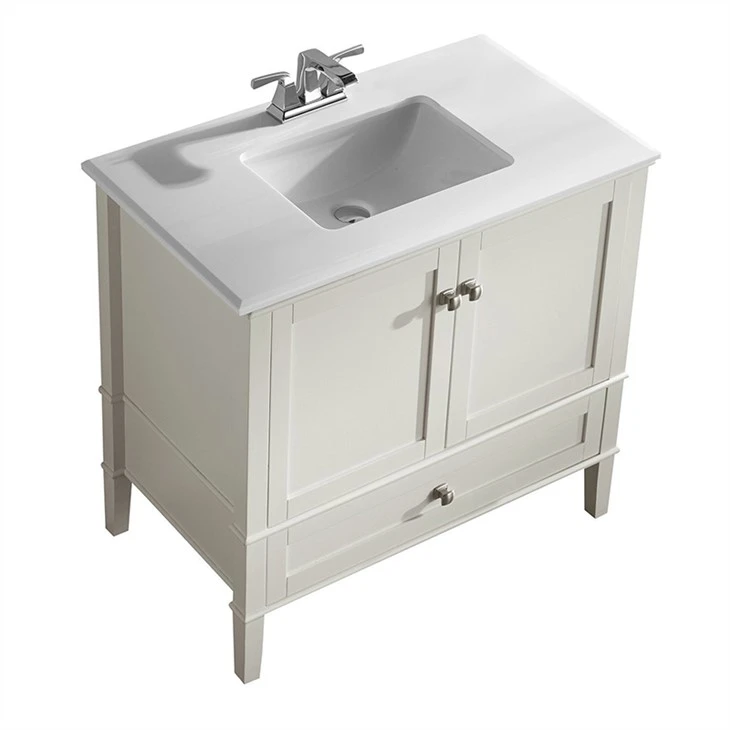 36 Inch Off Rectangle Sink White Bathroom Vanity