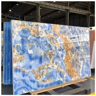 Płyta z kamienia z niebieskiego onyksu