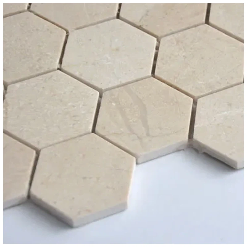 Crema Marfil Marble Hexagon Mosaic Tile