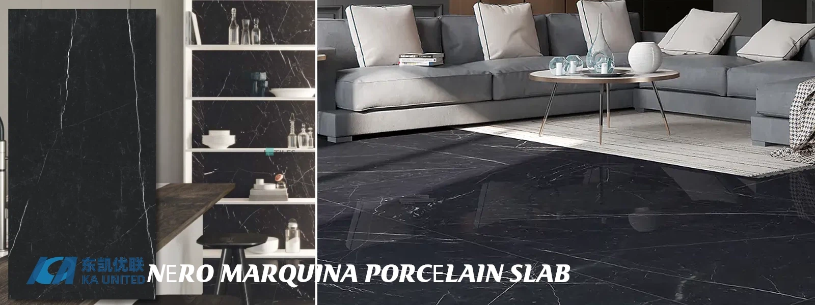 Nro Marquina Porclain Slab wall and floor designs KA UNITED Nro Marquina Porclain Slab wall and floor designs KA UNITED