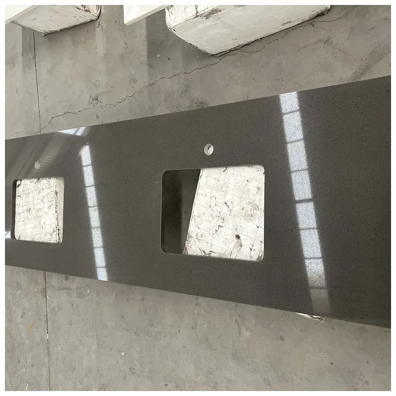 Grey Sparkling Quartz Vanity Countertops Grey Sparkling Quartz Vanity Countertops