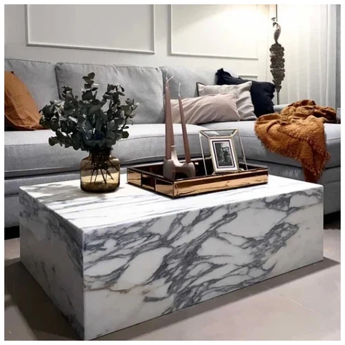 Arabescato White Marble Plinth Tables For Home Arabescato White Marble Plinth Tables For Home
