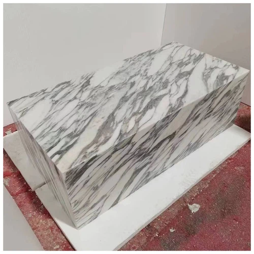 Arabescato White Marble Rectangle Plinth Tables Arabescato White Marble Rectangle Plinth Tables