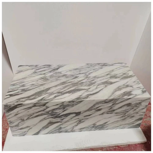 Arabescato Marble Rectangle Plinth Tables Arabescato Marble Rectangle Plinth Tables