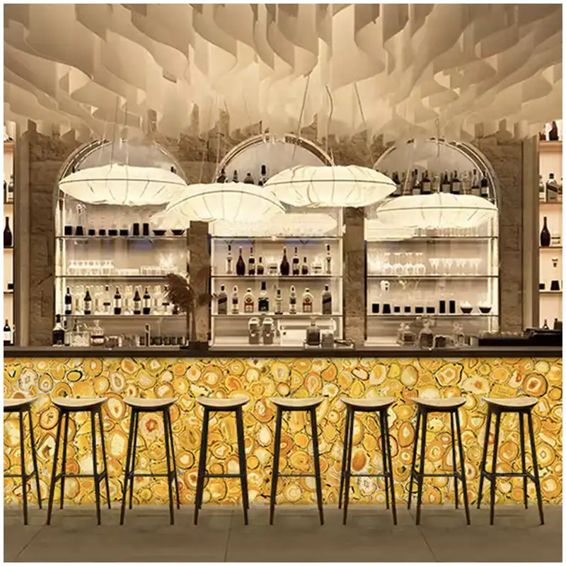 Yellow Agate Gemstone Bar Countertops in Hotels Yellow Agate Gemstone Bar Countertops in Hotels