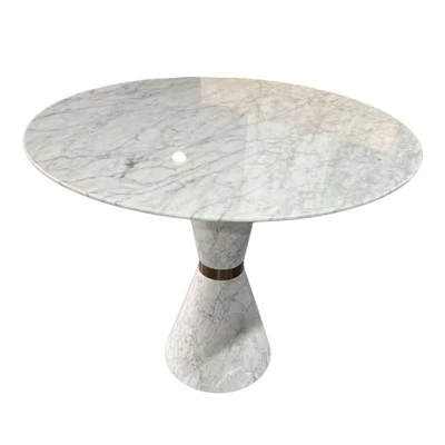 Okrągły stolik kawowy z marmuru Carrara